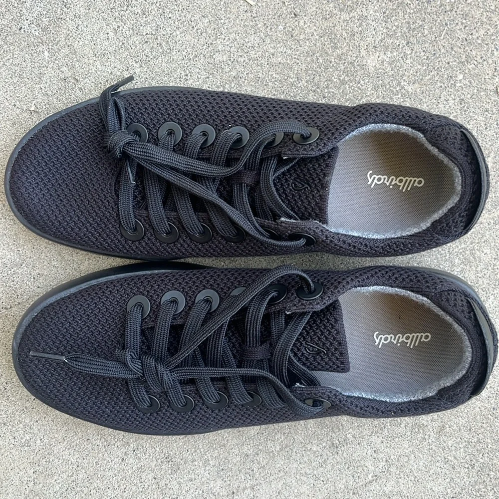 ALLBIRDS Tree Piper Sneakers in Black NWOB Size 10